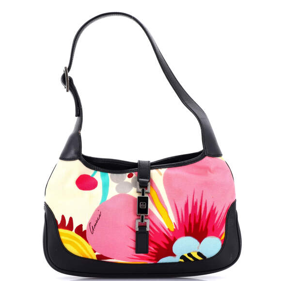 Gucci Jackie Hobo Flora Canvas With #185008G69B - Picture 1 of 8